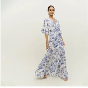Reformation Blue and White Floral Maxi Dress